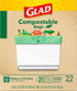 Glad Kitchen Compost Bags, 100% Compostable Bag, 2.6 Gallon, Unscented - 22 Count...
