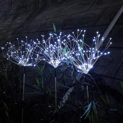JJGoo Solar Firework Lights, 2 Pack 120 LEDs 2 Lighting Modes Outdoor Waterproof for Garden Patio Walkway Pathway Party Wedding Christmas Decorati...