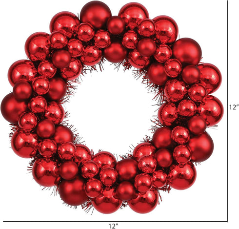 Vickerman 12" Red Colored Ball Wreath...