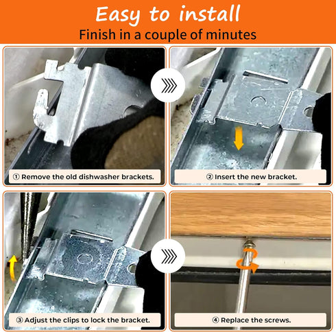 2 Pack Undercounter Dishwasher Mounting Bracket with Screws, Whirlpool - Compatible - Compare to 8269145 / WP8269145, Replacement for Whirlpool, Kenmore, Kitchenaid, Maytag, Amana etc