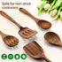 Kitchen Wooden Spoons Utensils Set for Cooking, 5 Piece Acacia Wood Spoon Cooking Utensils Apartment Essentials Wooden Turner Spoon Spatula Kitche...