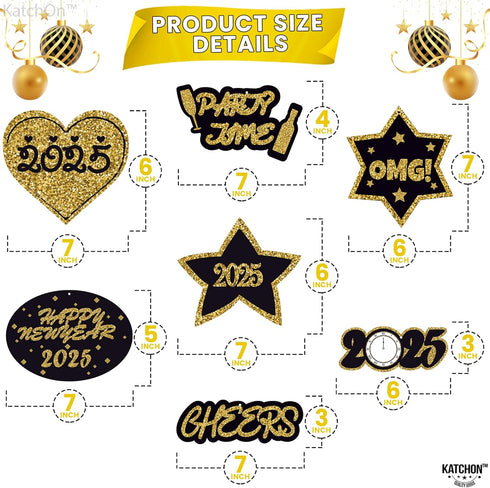 KatchOn, Happy New Year Hanging Swirls - Pack of 32 | NYE Decorations 2025 | New Years Eve Party Supplies 2025 | New Years Eve Hanging Decorations...
