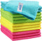 HOMEXCEL Microfiber Cleaning Cloth,12 Pack Cleaning Rags, Cleaning Towels with 4 Color Assorted, 11.5"X11.5"(Green/Blue/Yellow/Pink)...