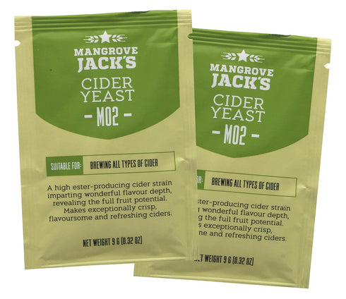 2X Mangrove Jack's Yeast Cider M02 Craft Series Yeast 9g Treats 23L...