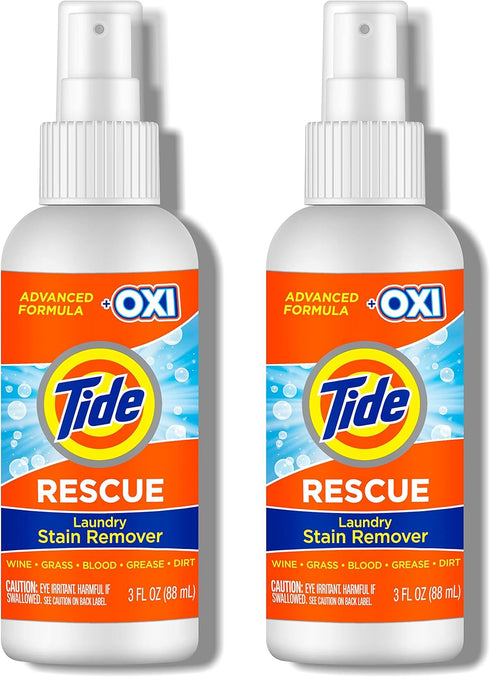 Tide Laundry Stain Remover with Oxi, Rescue Clothes, Upholstery, Carpet and more from Tough Stains, Stain Treater, Travel Essential Spray, 3 Oz (P...