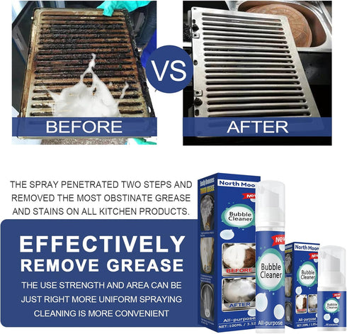 Bubble Cleaner, All Purpose Bubble Cleaner Kitchen Deep Cleaning Spray, All-purpose Rinse-free Cleaning Spray(3PC)...