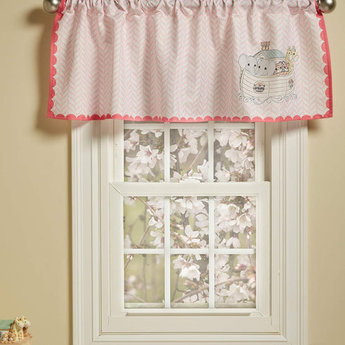 EVERYDAY KIDS Precious Moments Noah’s Ark Window Valance for Toddler and Baby Girls Animal Image of Giraffes, Tigers and Elephants on The Ark with...