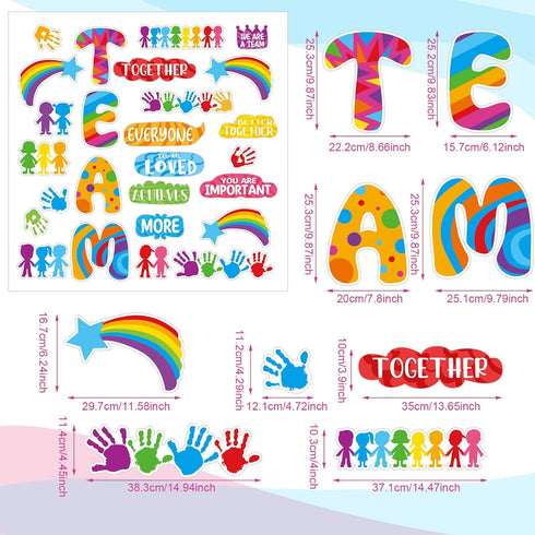 Qilery 36 Pcs Classroom Bulletin Board Decorations Set Teamwork Classroom Decor Welcome Bulletin Board Craft for Kids Kindergarten Preschool Eleme...