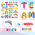 Qilery 36 Pcs Classroom Bulletin Board Decorations Set Teamwork Classroom Decor Welcome Bulletin Board Craft for Kids Kindergarten Preschool Eleme...