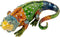 QIFU Hand Painted Enameled Lizard Style Decorative Jewelry Trinket Box Hinged...