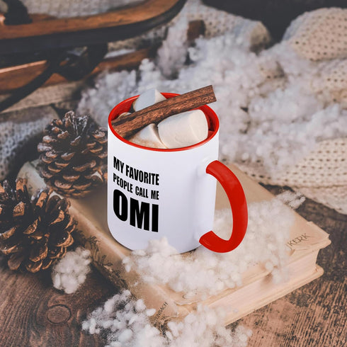 3dRose mug_232534_5 "My Favorite People Call Me Omi - Fun Black Text Design For Grandma" Ceramic Mug, Black/Red, 11 oz...