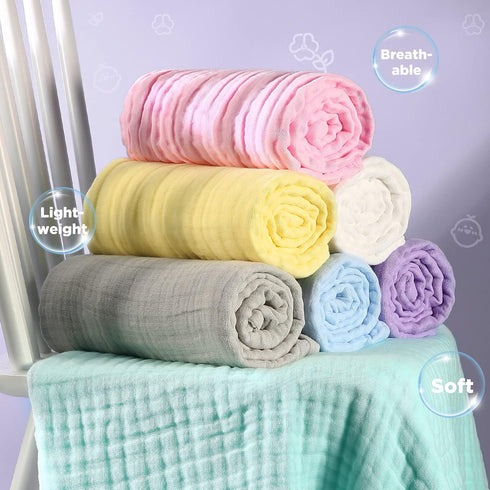 MUKIN Baby Bath Towels, Super Soft Cotton Receiving Blanket for Baby's Delicate Skin,2Pack Swaddle Blanket for Newborns Toddlers Boy Girl,Baby Reg...