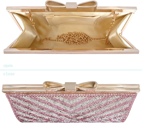 Evening Clutch Bag Cocktail Prom Sparkly Rhinestone Crystal Bride and Bridesmaid Wedding Party Formal Purses for Women...