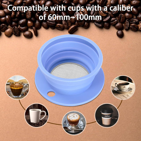 2-Packs Paperless Collapsible Travel Pour Over Coffee Dripper Kit Portable Coffee Filter - Travel Pour Over Coffee Maker Camping - Reusable Coffee...