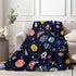 Outer Space Blanket for Boys, Soft Space Astronaut Theme Plush Flannel Blanket for Nursery Baby Crib, Cozy Warm Navy Blue Rocket Galaxy Planet Fuz...