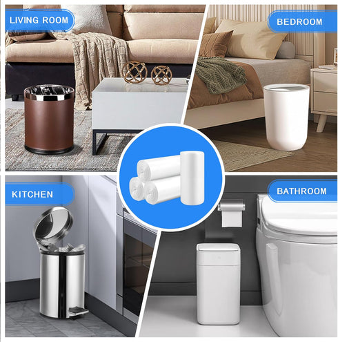Small Trash Bags 1.2 Gallon, 108 Count Garbage Bags Bathroom Mini Trash Can Liners, fit 4.5-5 Liter White...