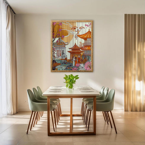 Posterizer 1 pcs-intricate and vibrant artwork of an oriental garden-Collectibles & Fine Art-Retro Art-Decorations for Bedroom, Office, Living Roo...