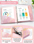 3 Ring Binder 1 Inch, SUNEE Cute Binder with 2 Pockets, Decorative Pink Marble Three Ring Binder Heavy Duty (Fit 8.5x11 Inches) for School Supplie...