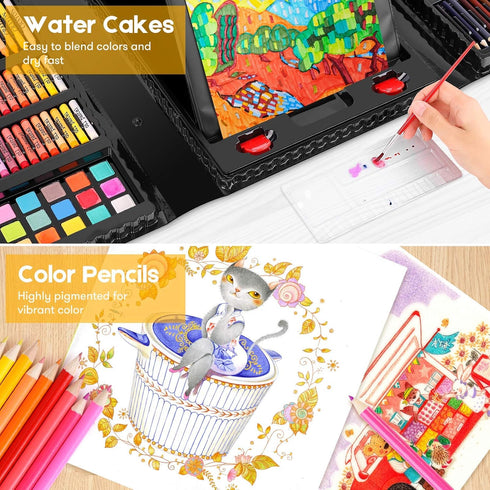 iBayam Art Kit, 251-Pack Art Supplies Drawing Kits, Arts and Crafts Gifts Box for Kids Teen Girls Boys, Art Set Case with Trifold Easel, Scratch P...
