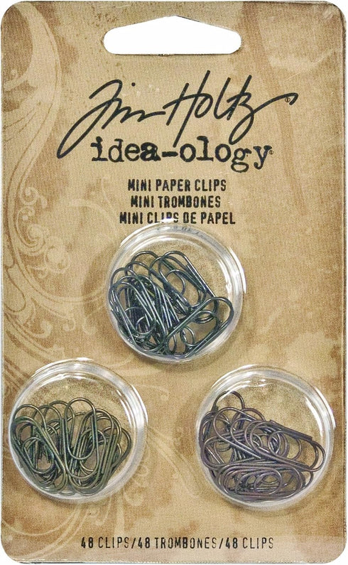 Advantus Metal Mini Paper Clips by Tim Holtz Idea-ology, 48 per Pack, 5/8 Inch, Antique Finishes, TH92791...