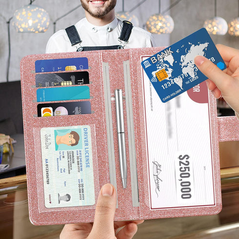 ACdream Checkbook Cover, Leather RFID Blocking Check Book Wallet...