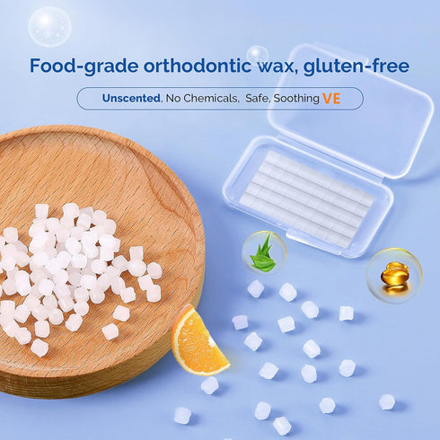 JMU Orthodontic Wax for Braces 10 Pack, Precut 500 Braces Wax Dots, Dental Wax Unscented...