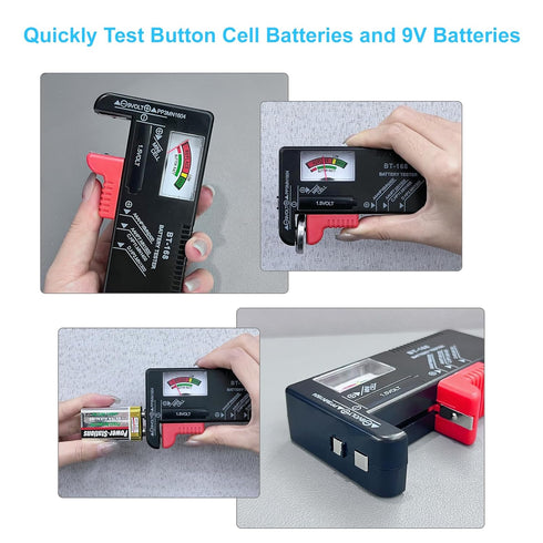 Dlyfull Battery Tester, Small Battery Testers Universal Battery Checker for AAA AA C D 9V 1.5V Button Cell Household Batteries...