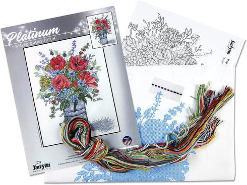 Janlynn Stamped Cross Stitch Kit, Poppies...