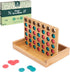 Four in a Row Family Board Game with Bamboo and Recycled Plastic Earth Day Eco-Friendly Products, for Adults and Kids Ages 8 and Up...