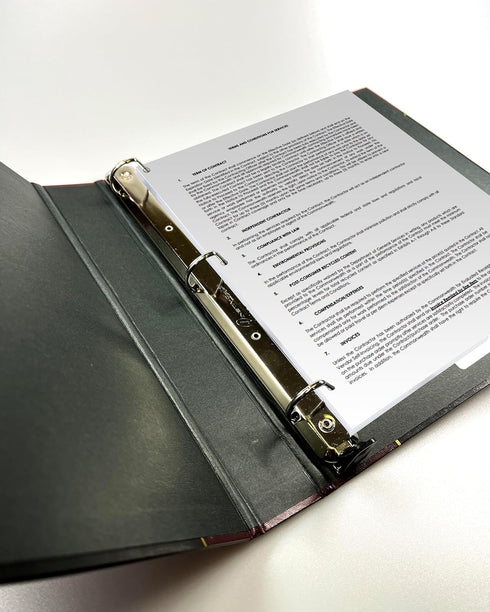 Performore Professional Luxor 3 Ring Binder 1.5 Inch Locking Slant Angle D-Rings, Maroon Turned Edge Flat, Durable Heavy Duty Presentation Folder ...