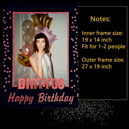 LaVenty Rose Gold Dirty 30 Photo Props 30th Birthday Party Photo Booth Props 30th Birthday Photo Frame...
