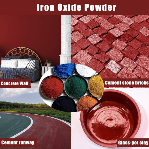 Concrete Pigment, Wine Red Iron Oxide Pigment Powder, Cement Pigment for Pastel, Tile, Paint, Mortar, Grout, Concrete Color Pigment Dye (Wine Red,...