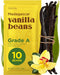 10 Madagascar Vanilla Beans for making Vanilla Extract - Grade A Vanilla Beans for Baking - 5-7 Inches (12 to 15 CM) long Vanilla Pods, Caviar Ric...
