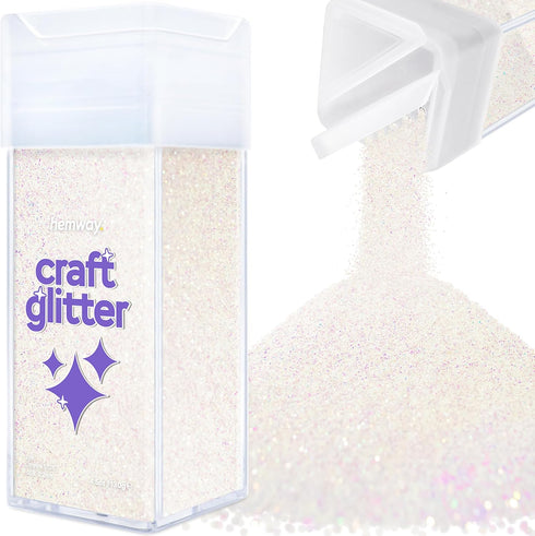 Hemway Premium Craft Glitter Shaker - Mother of Pearl Iridescent | 130g Ultrafine Metallic Flake Sequins for Resin & Epoxy Crafts | Craft Supplies...
