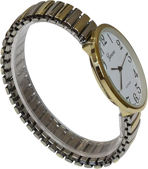 Super Large Face Easy to Read Two-Tone Stretch Band Watch...