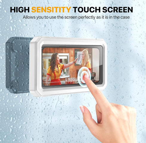 Diaclara Shower Phone Holder Waterproof-480°Adjustable Rotation, Anti-Fog High Sensitivity Touch Screen Shower Phone case for Mirror,Wall,Bathroom...