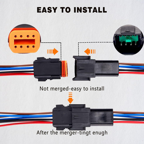 8 Pin Waterproof Connector,8 Wire Electrical Car Auto Connector,With 20CM 16AWG Long Male Female Plug Quick Disconnect Wire Connectors for Car Tru...