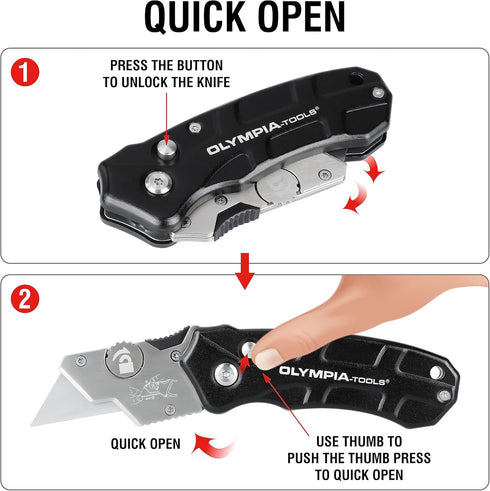Olympia Tools Turbofold Utility Knife, 33-200...