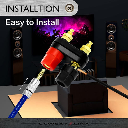 Conext Link 2 pcs Speaker Amplifier Terminal Binding Post Dual 2 Way Banana Plug Jack ?16906?...