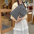 Cosmetic Bag Cute Makeup Bag Y2k Accessories Aesthetic Make Up Bag Y2k Purse Checkered Makeup Bag Cosmetic Bag for Women (Green and white)...