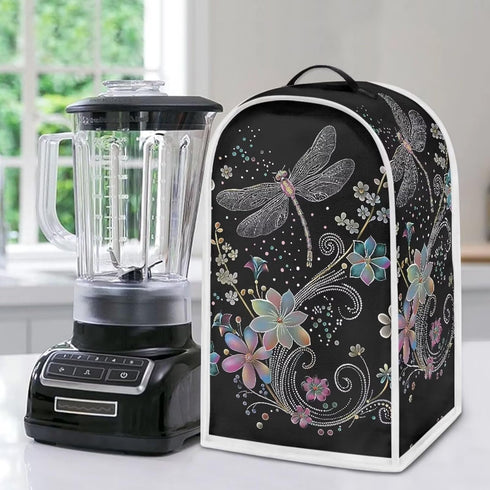 Floral Dragonfly Blender Cover Dust Protection Kitchen Appliance Covers Machine Washable Blender Dustproof Cover for Kitchen Home Decor...