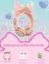 Priness Wired Kids Headphones with Mic for School/Travel,95dB Volume Limited,Shareport,On/Over Ear Bow Headsets with Nylon Cable-(Rose-Crown)...
