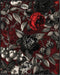 Posterizer 1 pcs-gothic romantic red-black-grey flowers-Floral & Botanical Art-Abstract & Modern Art-Decor for Home & Office- UNFRAMED Wall Art...