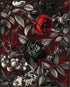 Posterizer 1 pcs-gothic romantic red-black-grey flowers-Floral & Botanical Art-Abstract & Modern Art-Decor for Home & Office- UNFRAMED Wall Art...