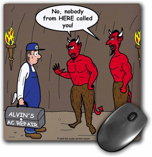 3dRose Air Conditioner Repair in Hell - Mouse Pad, 8 by 8" (mp_3028_1)...