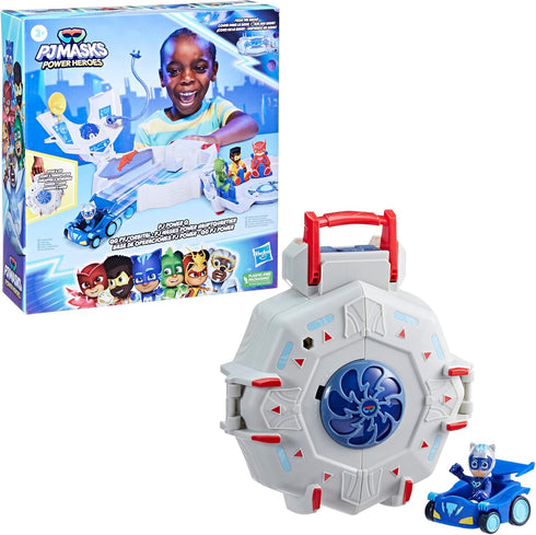 PJ Masks Power Heroes PJ Power Q Playset, Headquarters Set with Car and Figure, Superhero Toys for 3 Year Old Boys and Girls and Up...