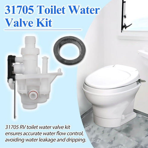 31705 RV Toilet Water Valve Kit, Compatible with Thetford Aqua-Magic V High and Low Models...