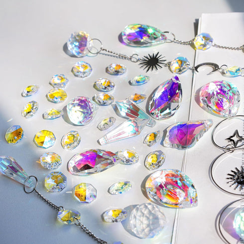 H&D HYALINE & DORA DIY Crystal Suncatcher Assembly Craft Kits for Adults 215pcs Rainbow Prisms Beads Pendant Crystal Window Sun Catchers Hanging O...