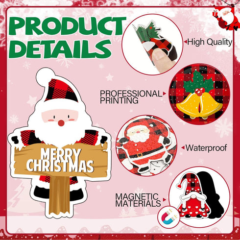 36 Pieces Christmas Magnets Merry Christmas Refrigerator Magnetic Santa Claus Fridge Magnet Stickers Happy Holiday Decoration for Car Mailbox Lock...