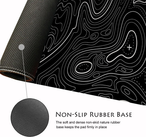 Mouse Pad, Mouse Pad Topographic Mouse Pad Large Gaming Mouse Pad Large Mouse Pad XL Mouse Mat Desk Map Non-Slip Water-Resistant(23.6"x11.8"x0.1")...